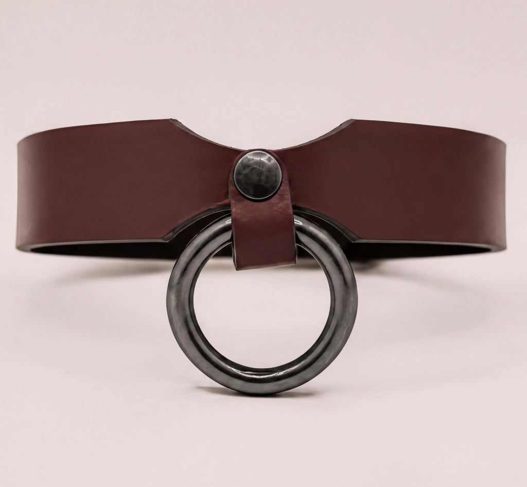 Submissive Collar Purple Leather Pet Play Collar | Submissive Jewelry