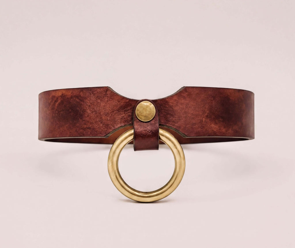 Submissive Collar Purple Leather Pet Play Collar | Submissive Jewelry