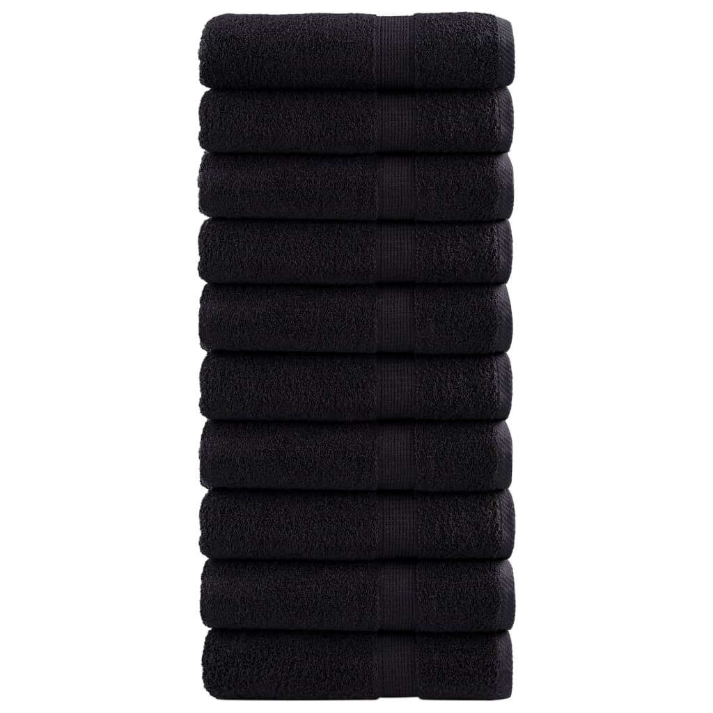 Vidaxl towels solund 10 pcs 600 gsm 50x100 cm black