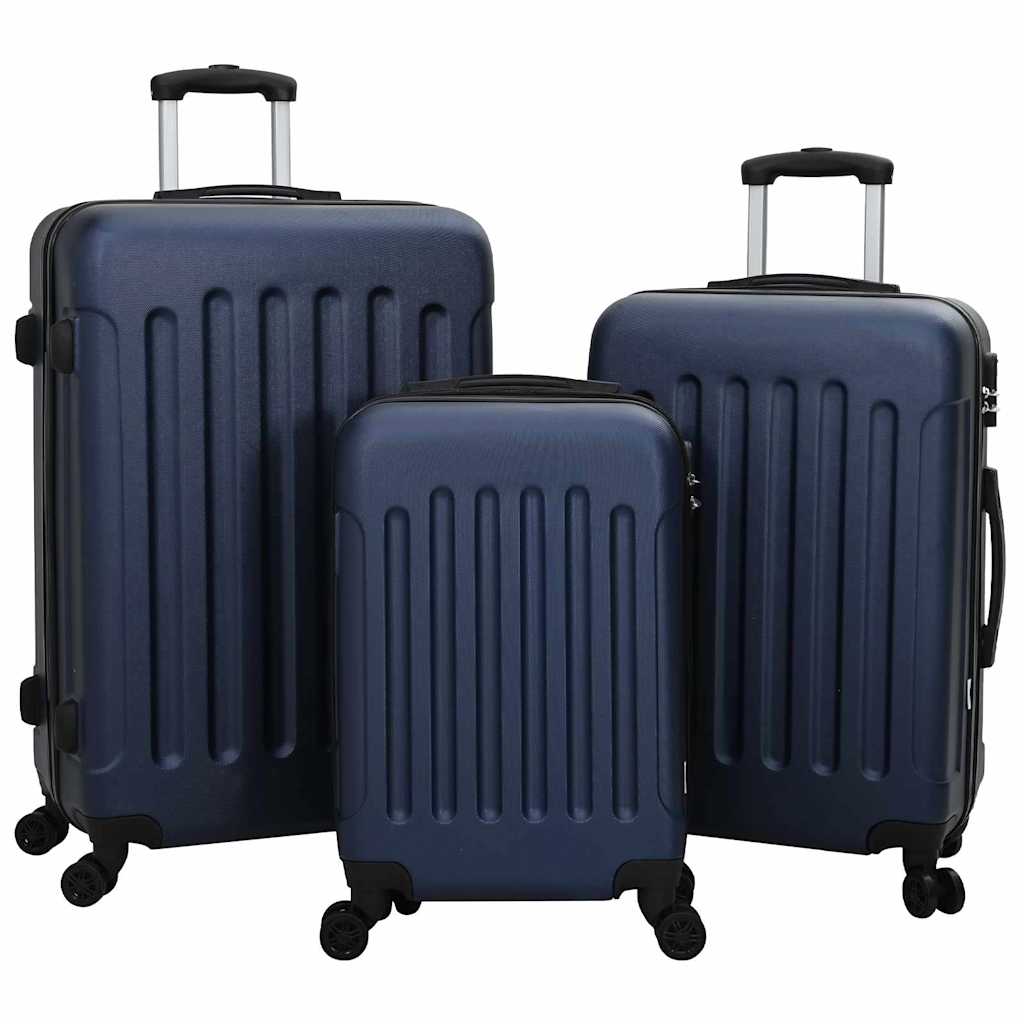 VidaXL Koffer met slot 3 st donkerblauw 50 x 31 x 78 cm abs kunststof