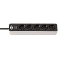 Brennerstuhl ecolor power strip 5-way white black 1.5m h05vv-f 3g1.5