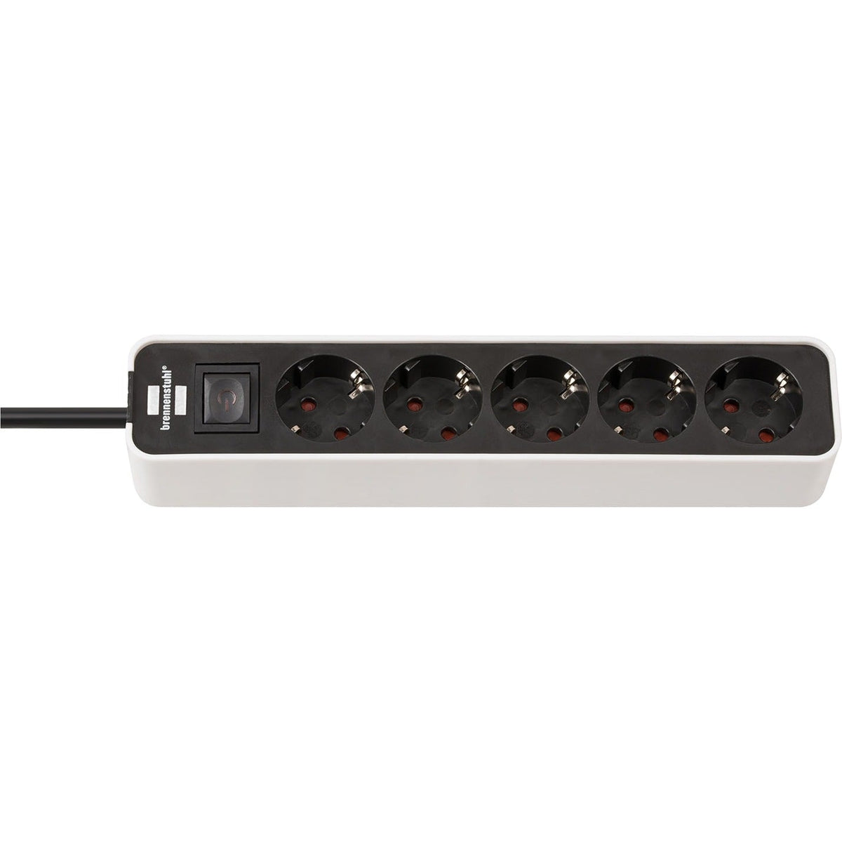 Brennerstuhl ecolor power strip 5-way white black 1.5m h05vv-f 3g1.5